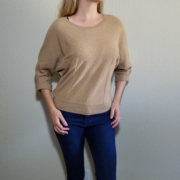 CHICO'S CAMEL BEIGE TAN SWEATER SZ 1 = MEDIUM - Picture 2 of 6